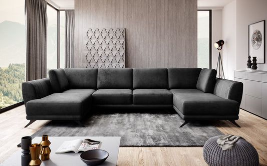 Corner Sleeper Sofa Larco 11 | size: Width: 362cm, Height: 90cm, Depth: 191cm | color: Nube | image: 1 | variant: 1014685