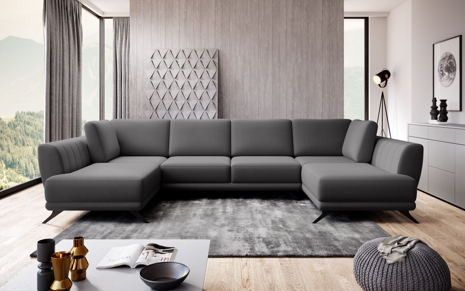 Corner Sleeper Sofa Larco 12 | size: Width: 362cm, Height: 90cm, Depth: 191cm | color: Savoi | image: 1 | variant: 1014686