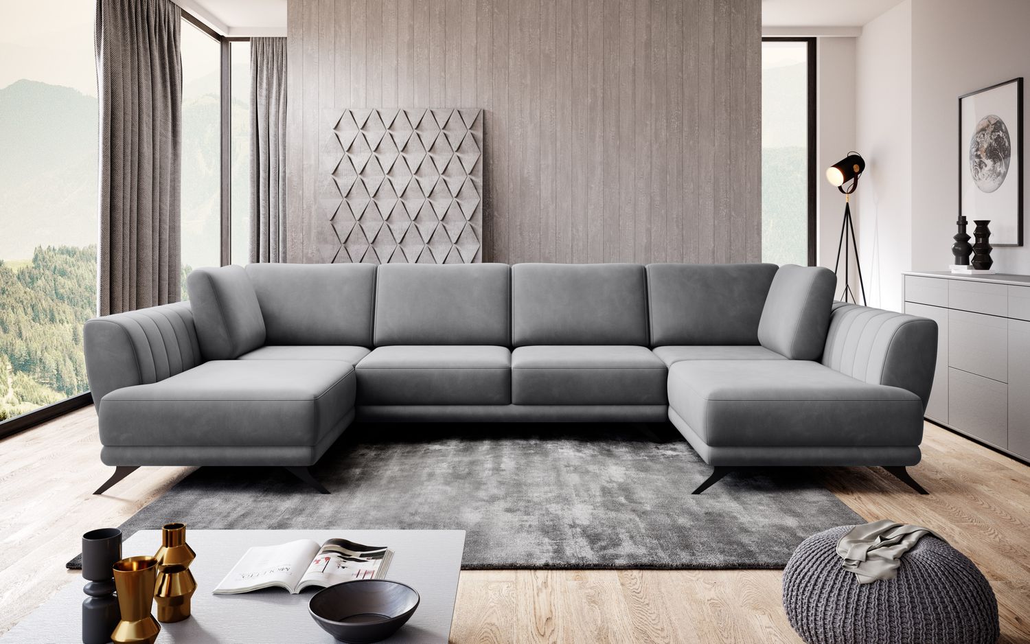 Corner Sleeper Sofa Larco 13 | size: Width: 362cm, Height: 90cm, Depth: 191cm | color: Sola | image: 1 | variant: 1014687