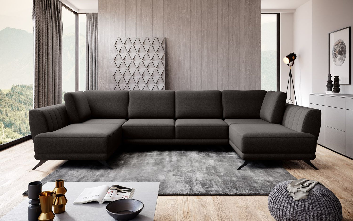 Corner Sleeper Sofa Larco 24 | size: Width: 362cm, Height: 90cm, Depth: 191cm | color: Flores | image: 1 | variant: 1014698