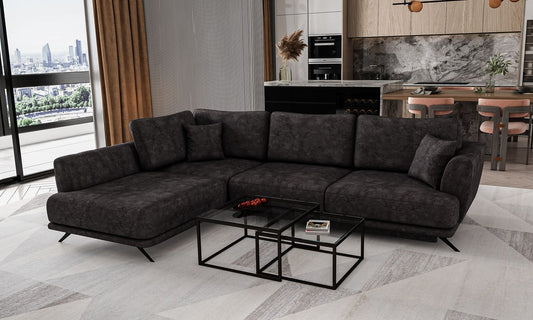 Corner Sleeper Sofa Larde 12 | size: Width: 276cm, Height: 90cm, Depth: 191cm | color: Leve | image: 1 | variant: 1014827