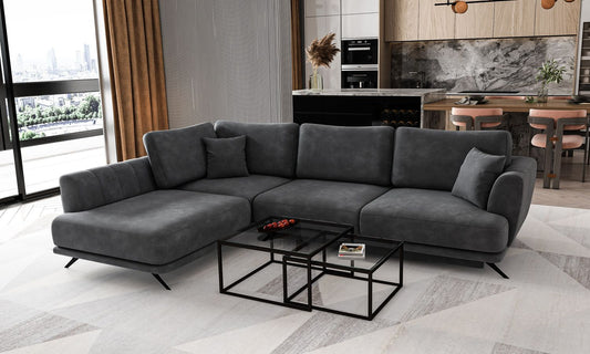 Corner Sleeper Sofa Larde 13 | size: Width: 276cm, Height: 90cm, Depth: 191cm | color: Nube | image: 1 | variant: 1014828