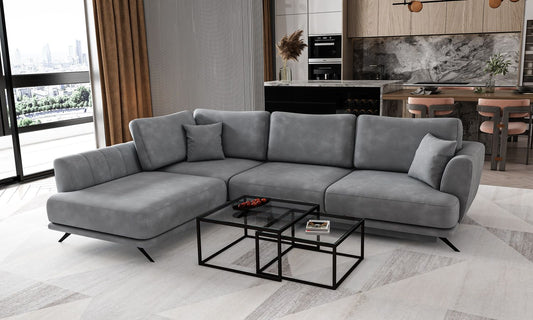 Corner Sleeper Sofa Larde 2 | size: Width: 276cm, Height: 90cm, Depth: 191cm | color: Nube | image: 1 | variant: 1014817