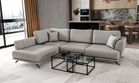 Corner Sleeper Sofa Larde 7 | size: Width: 276cm, Height: 90cm, Depth: 191cm | color: Sola | image: 1 | variant: 1014822