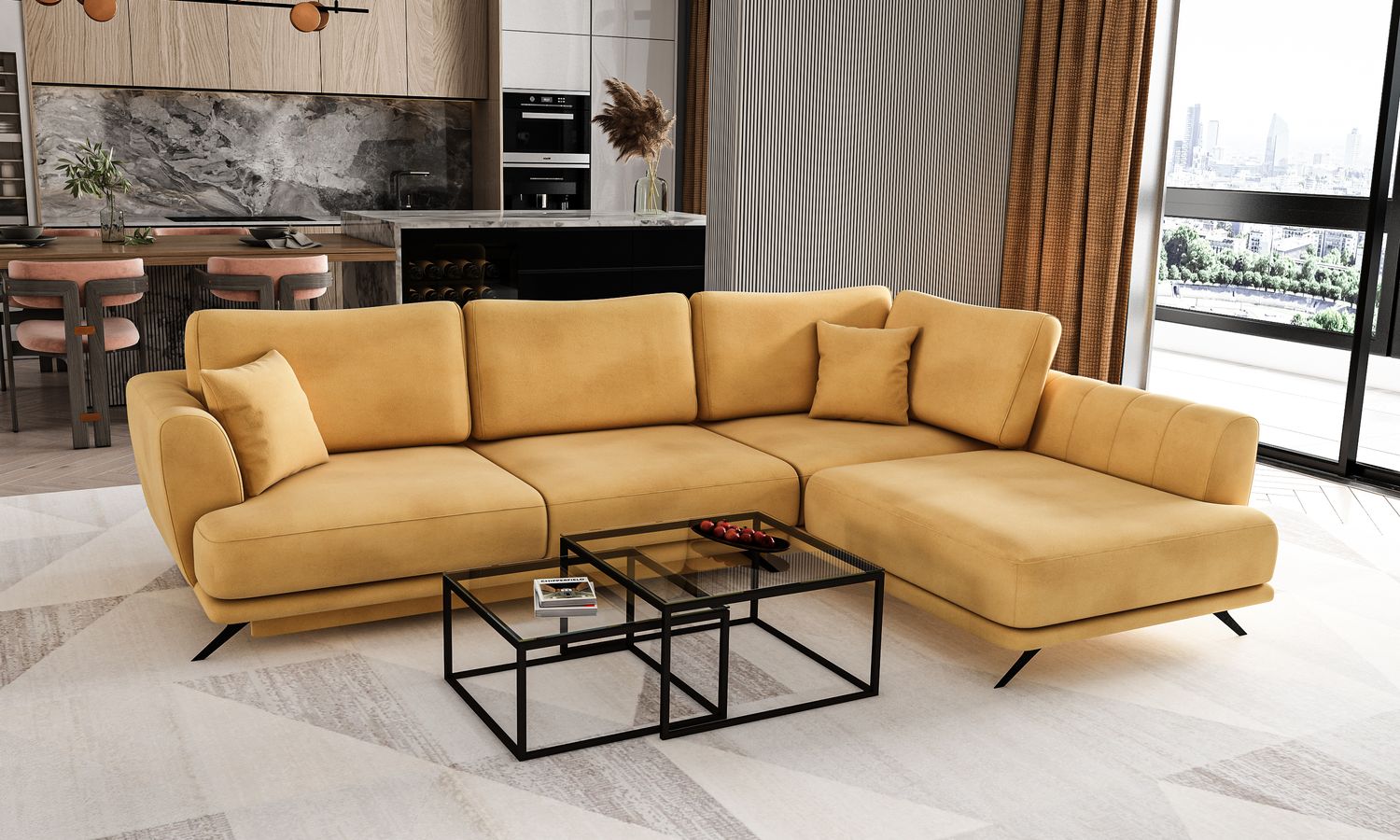 Corner Sleeper Sofa Larde 81 | size: Width: 276cm, Height: 90cm, Depth: 191cm | color: Loco | image: 1 | variant: 1014896