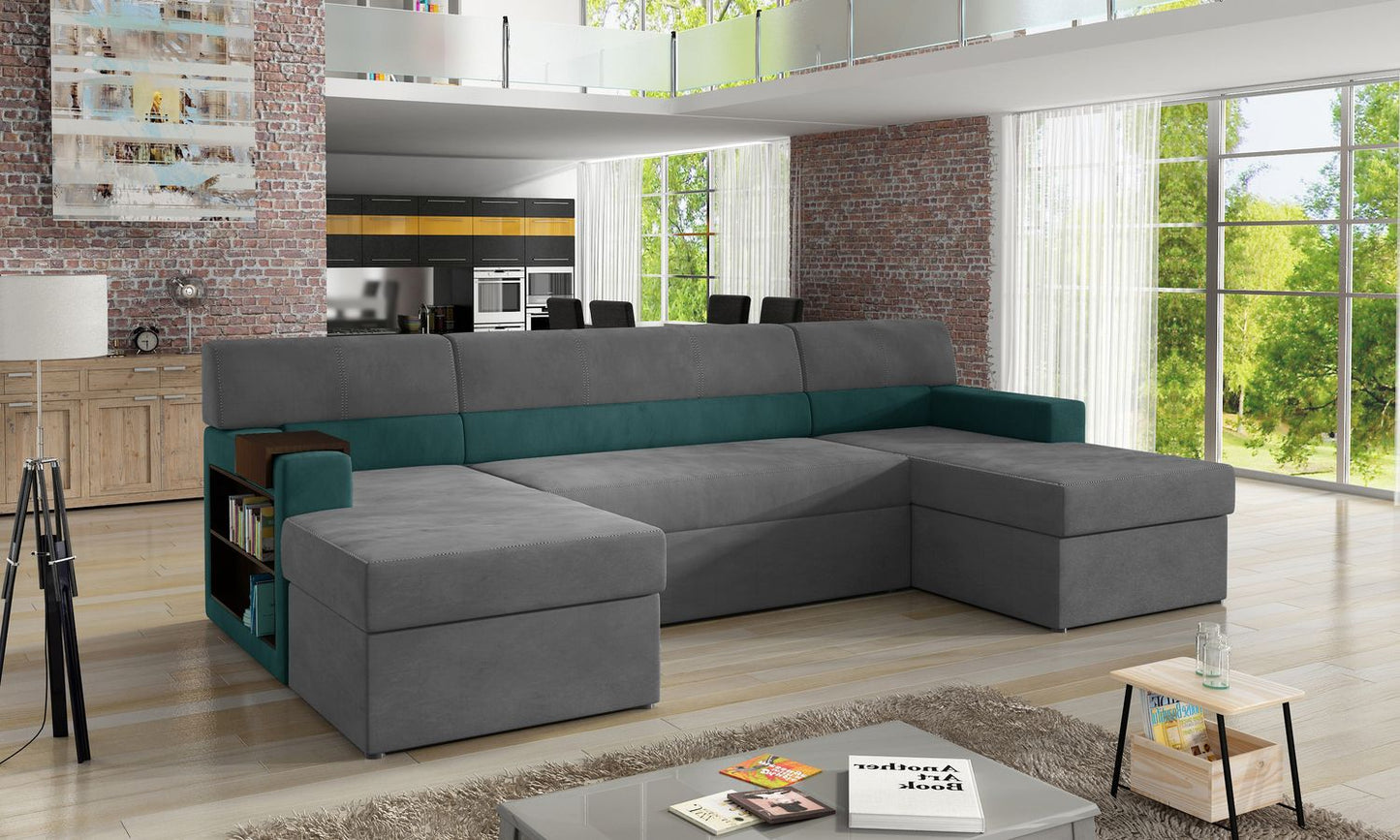 Corner Sleeper Sofa Leicester 11 | size: Width: 314cm, Height: 86cm, Depth: 57cm | color: Mat/Velvet | image: 1 | variant: 1017020