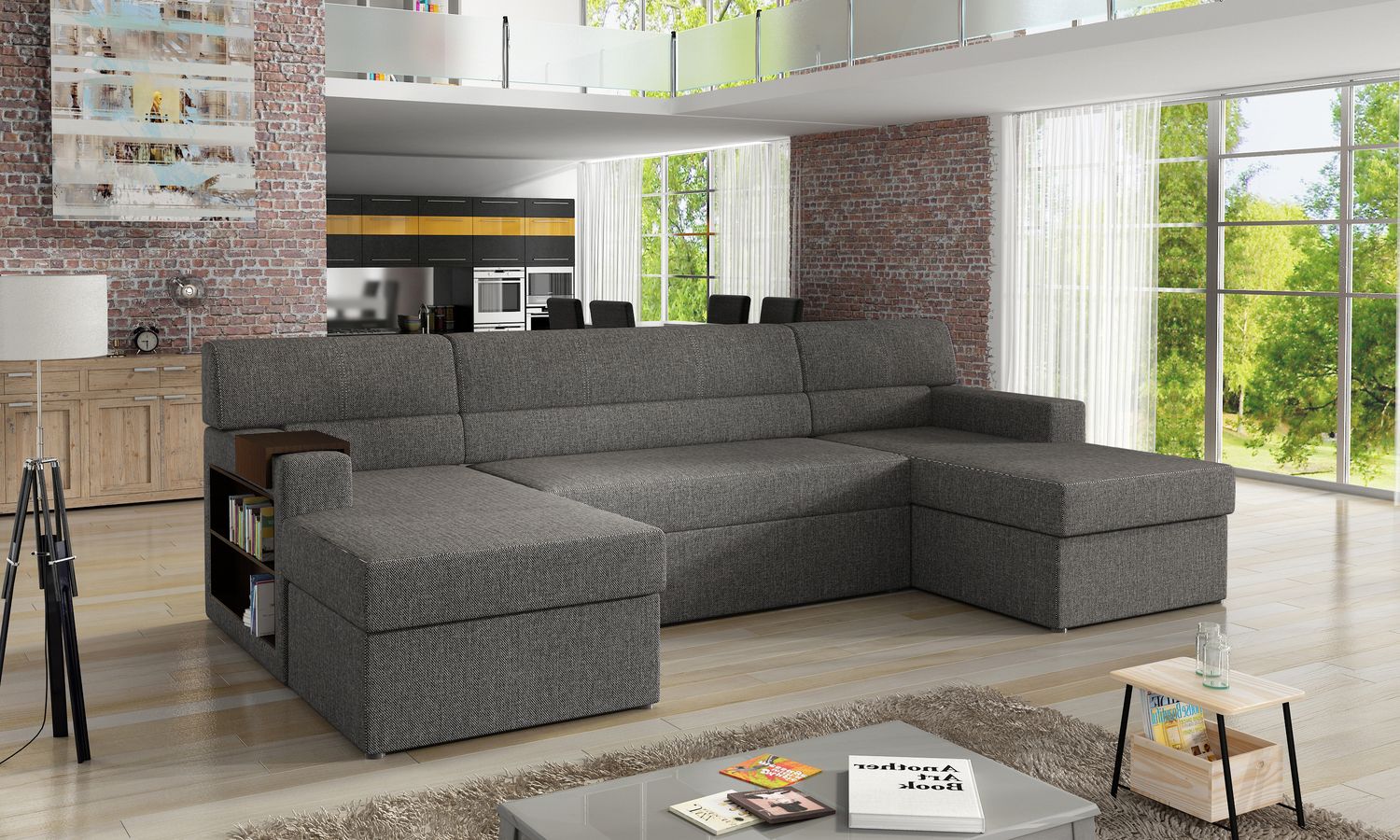 Corner Sleeper Sofa Leicester 5 | size: Width: 314cm, Height: 86cm, Depth: 57cm | color: Lars | image: 1 | variant: 1017014