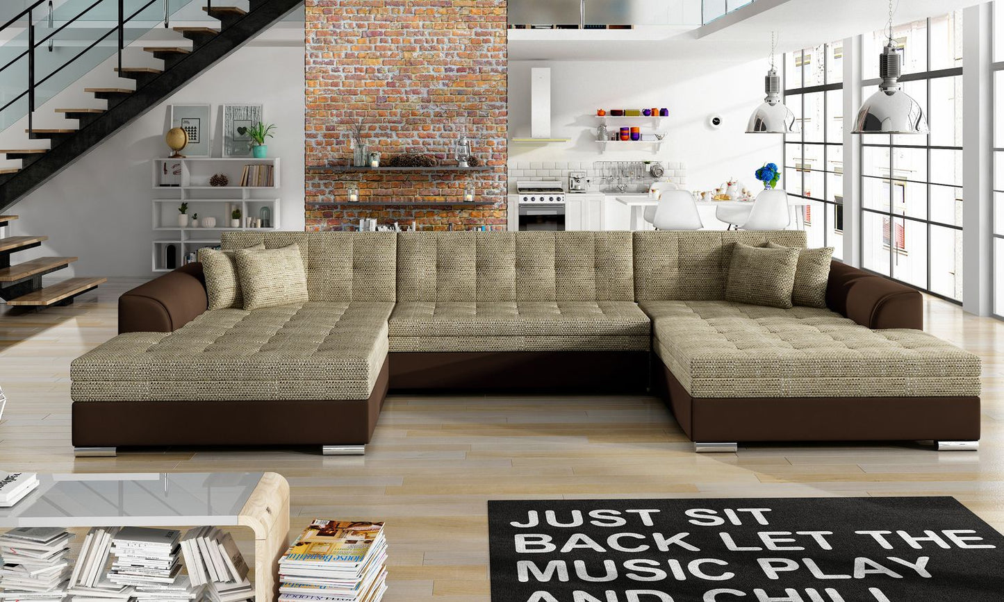 Corner Sleeper Sofa Llandudno | size: Width: 355cm, Height: 80cm, Depth: 60cm | color: Berlin/Soft | image: 1 | variant: 1009505