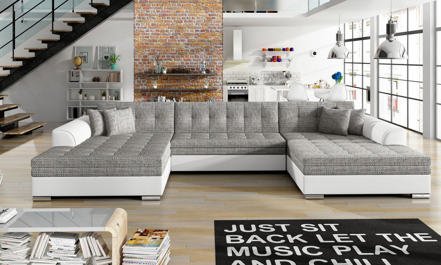Corner Sleeper Sofa Llandudno | size: Width: 355cm, Height: 80cm, Depth: 60cm | color: Berlin/Soft | image: 1 | variant: 1009511