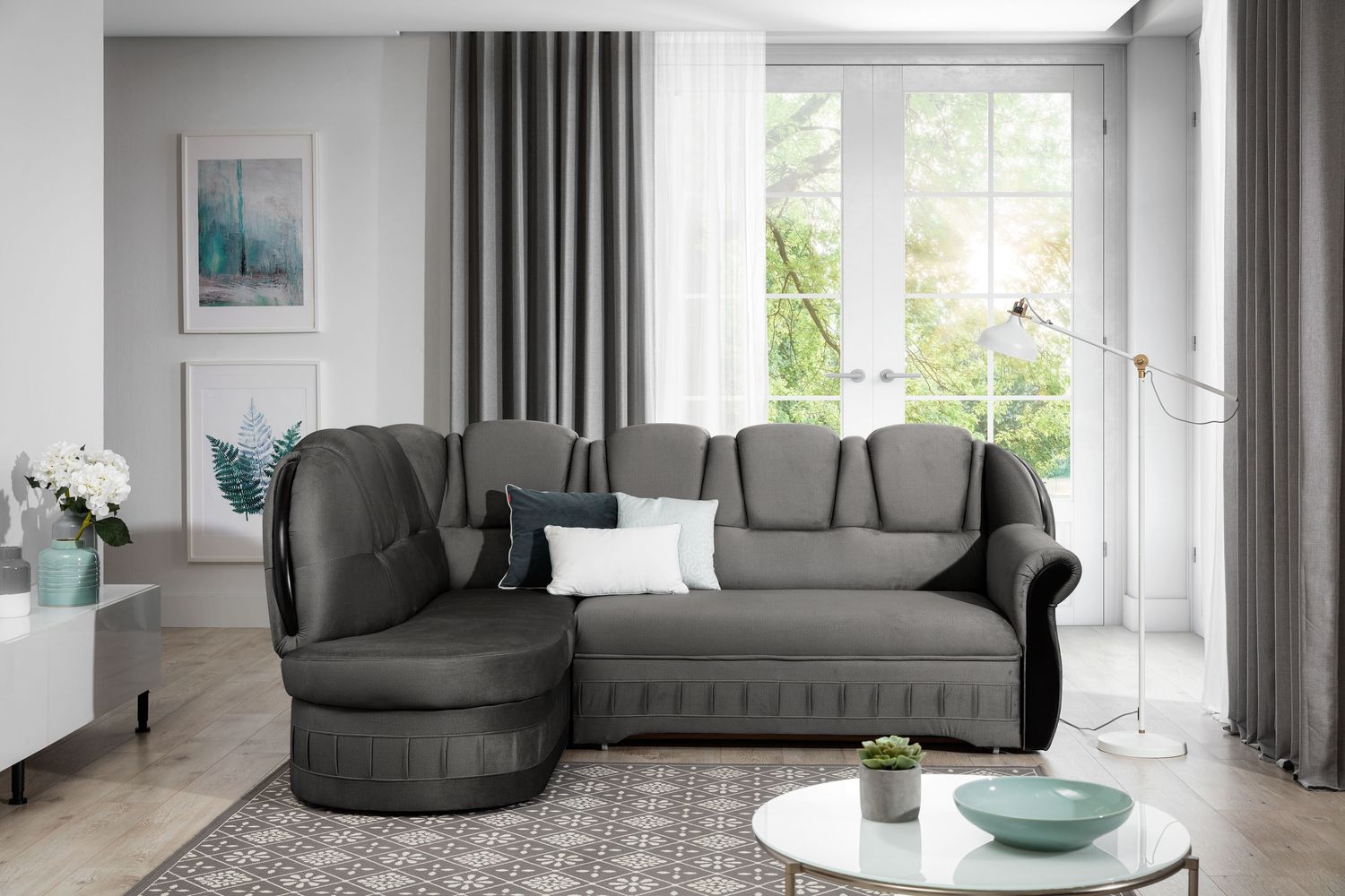 Corner Sleeper Sofa Lord 24 | size: Width: 243cm, Height: 105cm, Depth: 180cm | color: Nube | image: 1 | variant: 1015756
