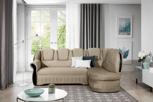 Corner Sleeper Sofa Lord 6 | size: Width: 243cm, Height: 105cm, Depth: 180cm | color: Beige | image: 1 | variant: 1015738