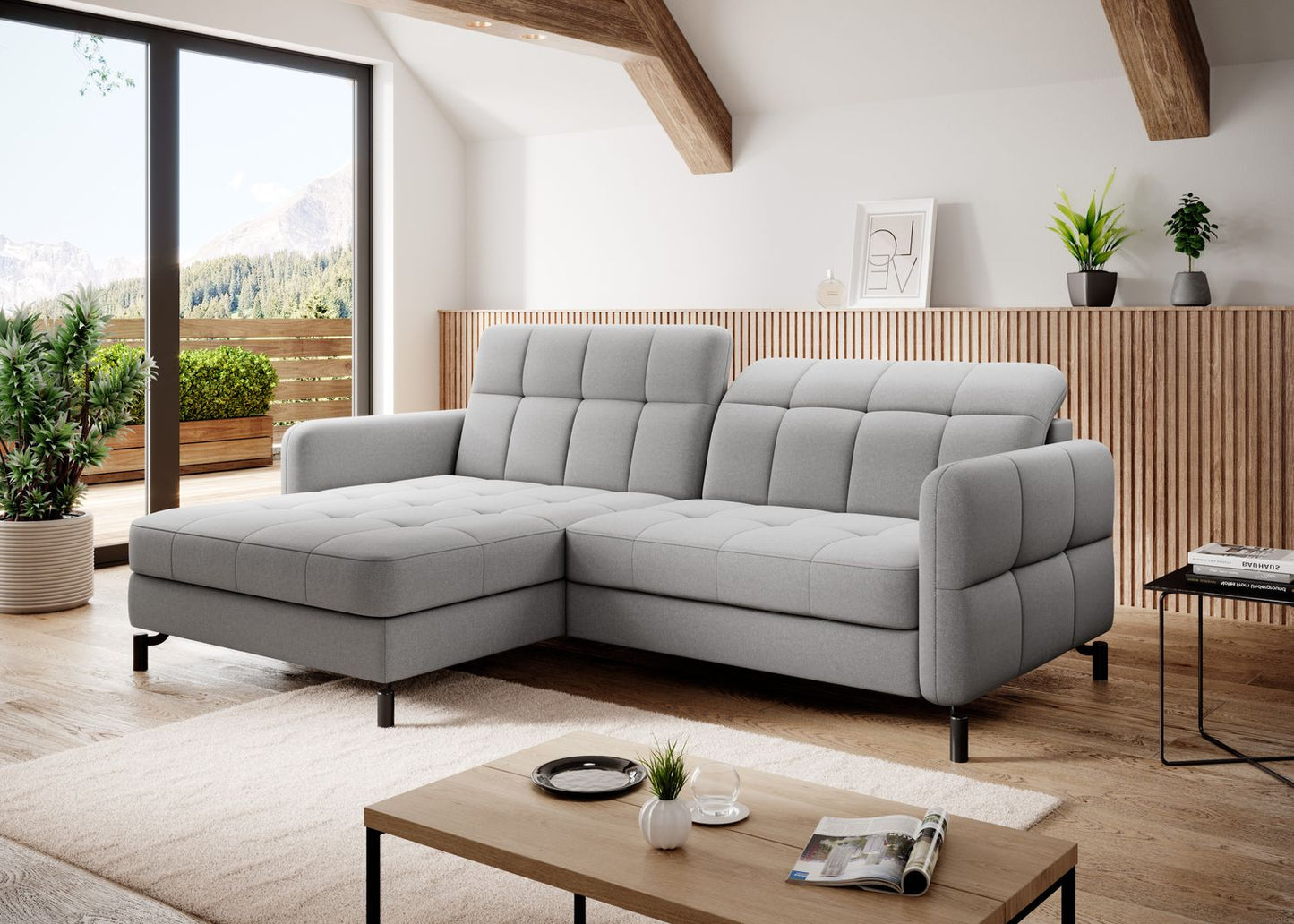 Corner Sleeper Sofa Lorelle 20 | size: Width: 225cm, Height: 105cm, Depth: 160cm | color: Omega | image: 1 | variant: 1015997