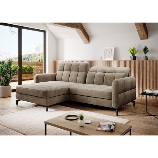 Corner Sleeper Sofa Lorelle 21 | size: Width: 225cm, Height: 105cm, Depth: 160cm | color: Beige | image: 1 | variant: 1015998