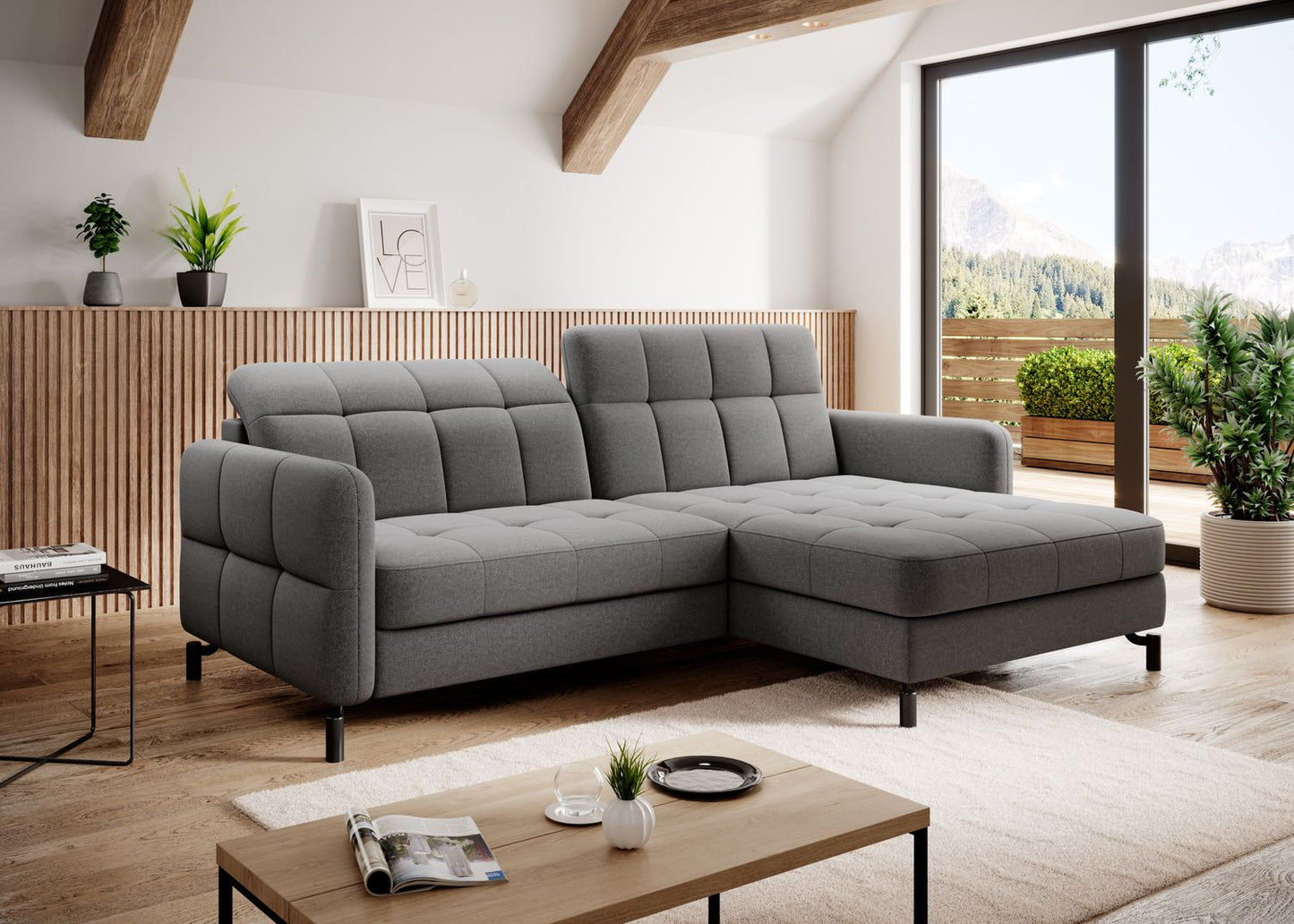 Corner Sleeper Sofa Lorelle 36 | size: Width: 225cm, Height: 105cm, Depth: 160cm | color: Omega | image: 1 | variant: 1016013