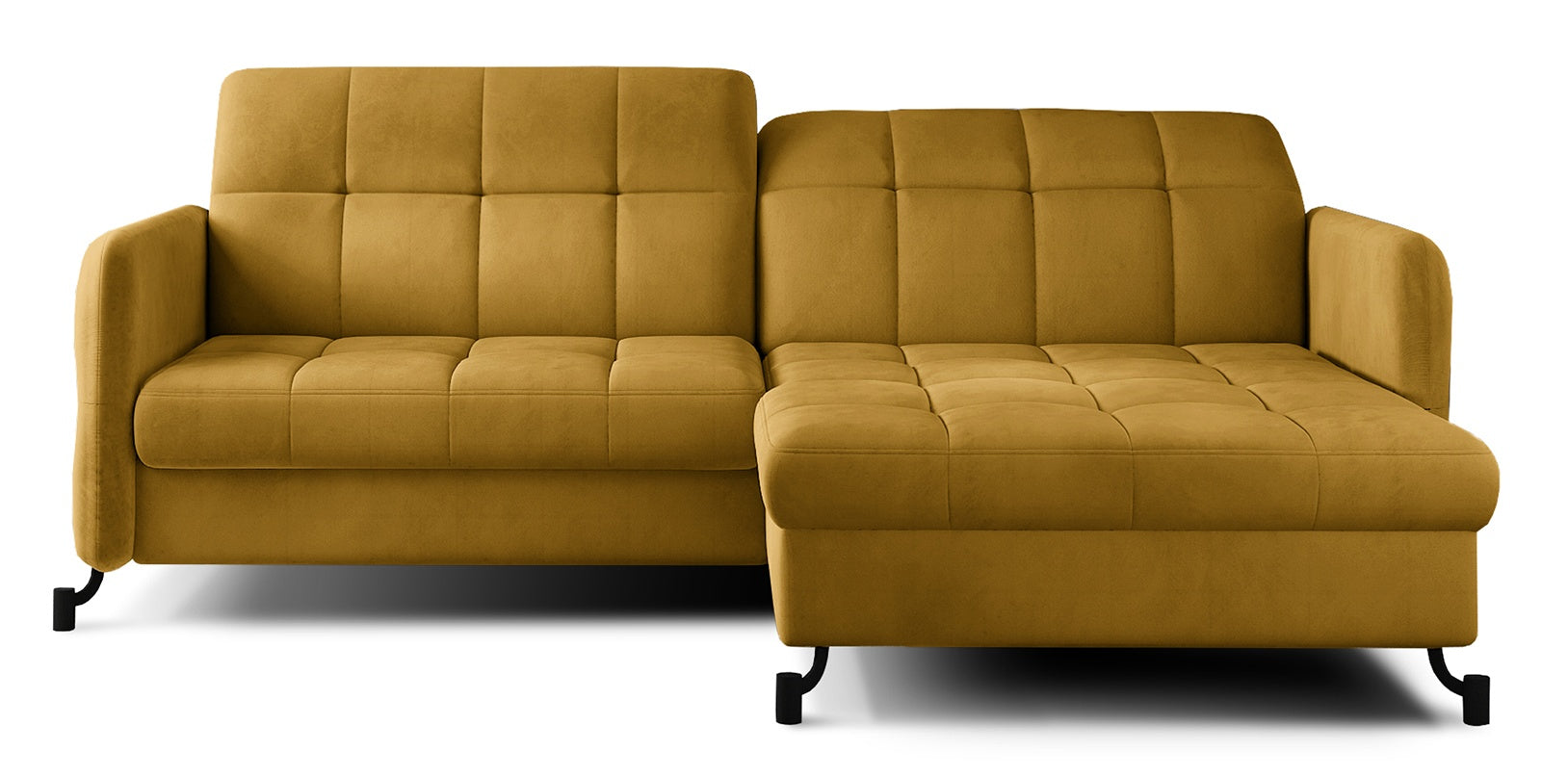 Corner Sleeper Sofa Lorelle 5 | size: Width: 225cm, Height: 105cm, Depth: 160cm | color: Yellow | image: 0 | variant: 1015982