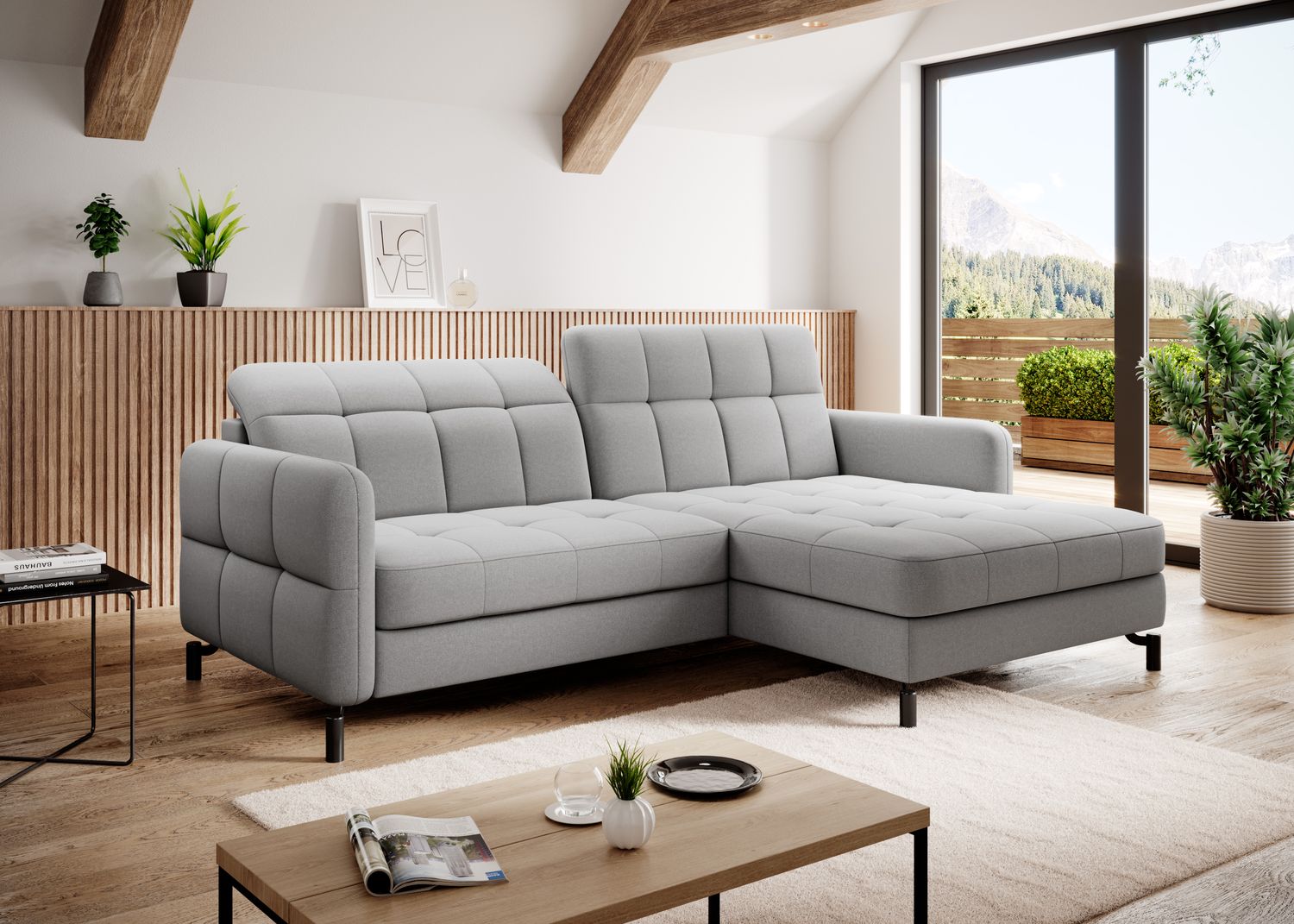 Corner Sleeper Sofa Lorelle 85 | size: Width: 225cm, Height: 105cm, Depth: 160cm | color: Omega | image: 1 | variant: 1016062