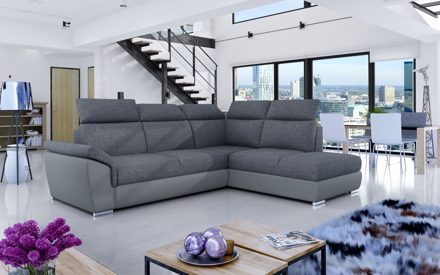 Corner Sleeper Sofa Loreto 18 | size: Width: 260cm, Height: 102cm, Depth: 60cm | color: Inari/Soft | image: 1 | variant: 1015907