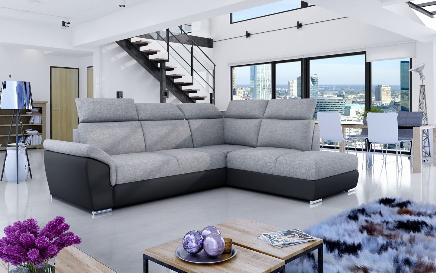 Corner Sleeper Sofa Loreto 27 | size: Width: 260cm, Height: 102cm, Depth: 60cm | color: Sawana/Soft | image: 1 | variant: 1015916