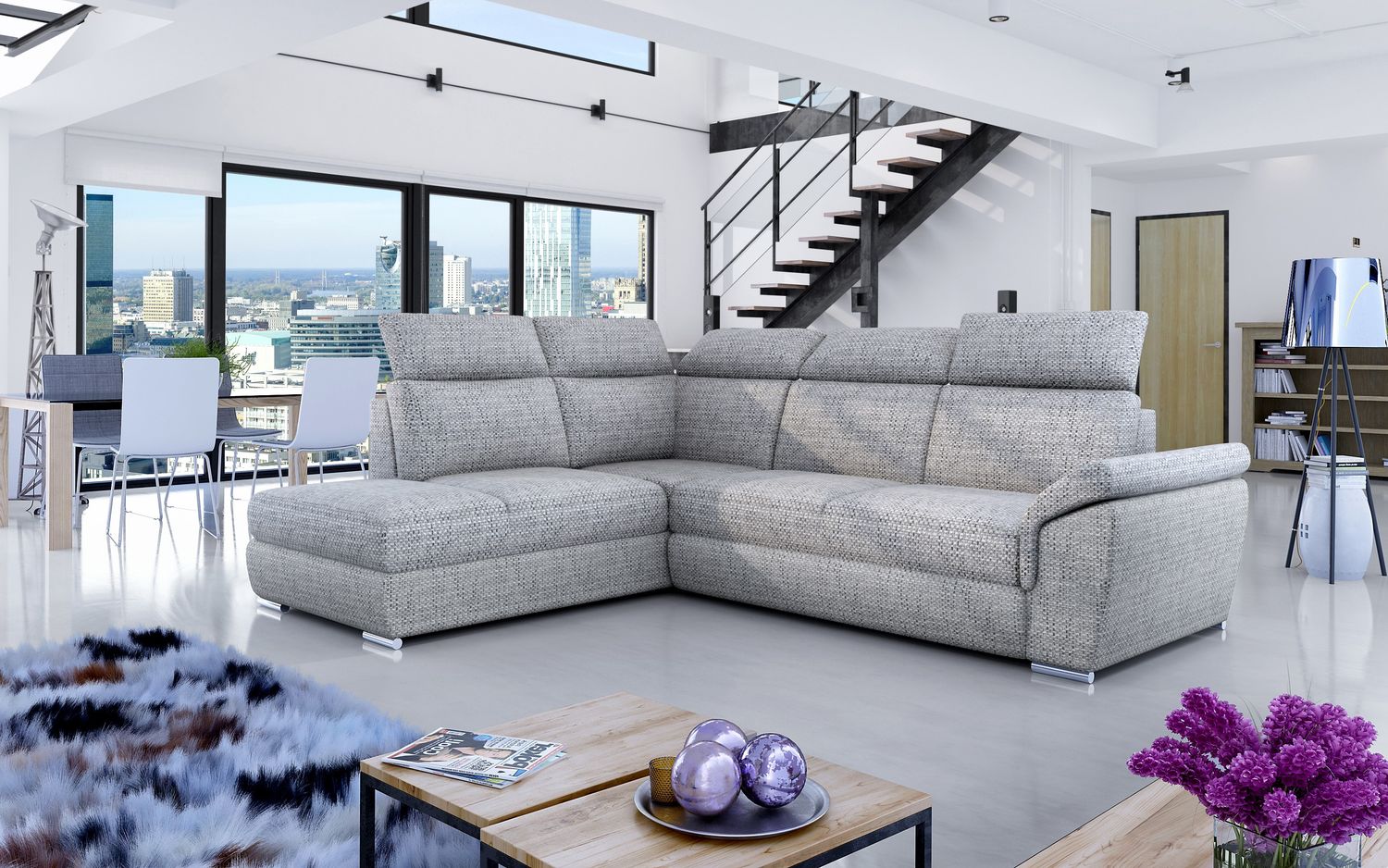 Corner Sleeper Sofa Loreto 29 | size: Width: 260cm, Height: 102cm, Depth: 60cm | color: Berlin | image: 1 | variant: 1015918