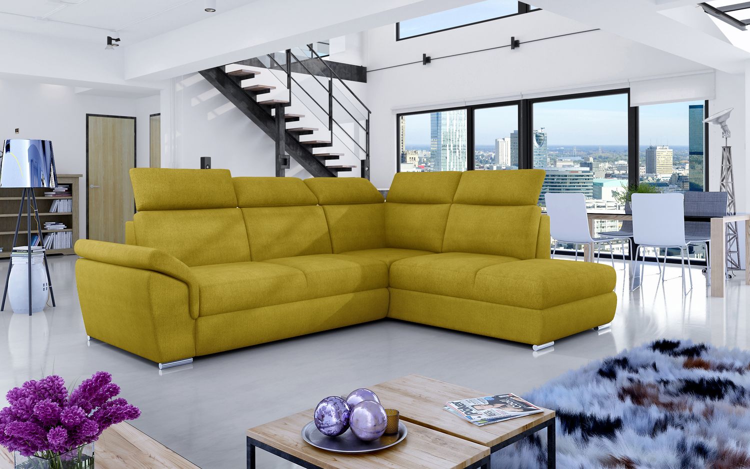 Corner Sleeper Sofa Loreto 3 | size: Width: 260cm, Height: 102cm, Depth: 60cm | color: Omega | image: 1 | variant: 1015892
