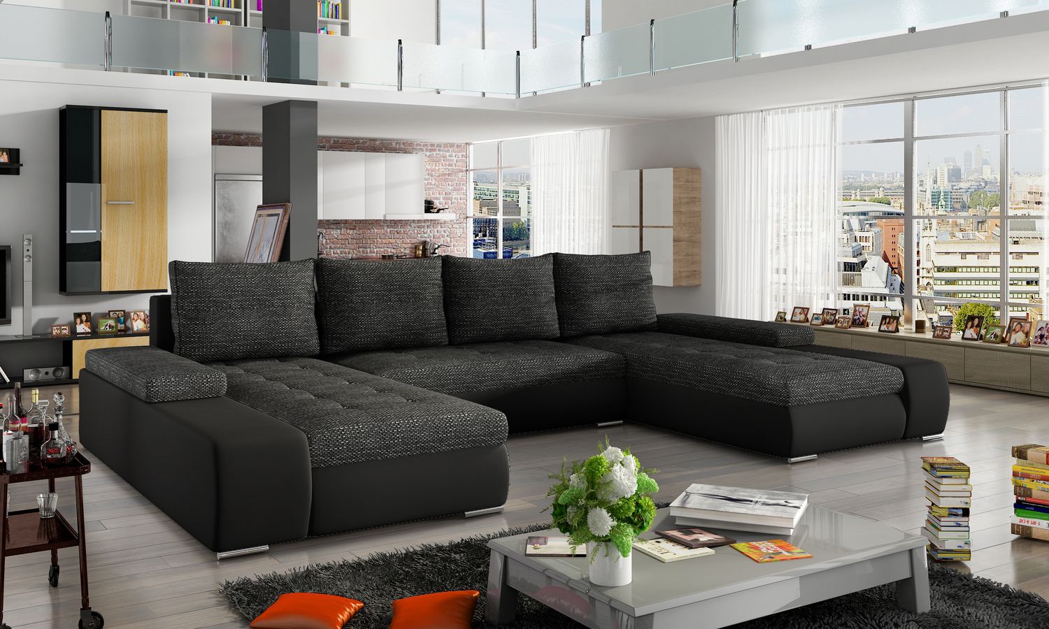 Corner Sleeper Sofa Loughborough 2 | size: Width: 363cm, Height: 88cm, Depth: 53cm | color: Berlin/Soft | image: 1 | variant: 1017037