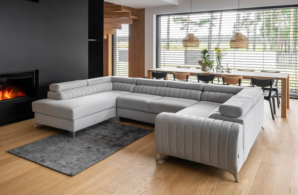 Corner Sleeper Sofa Louis | size: Width: 347cm, Height: 92cm, Depth: 202cm | color: Borneo | image: 1 | variant: 1001938