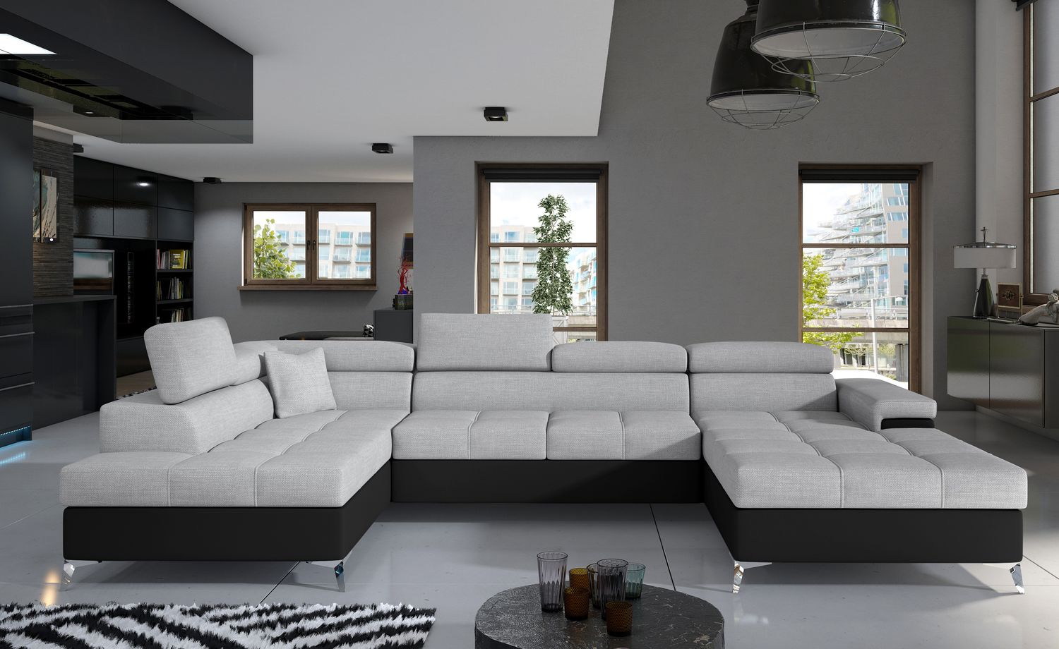 Corner Sleeper Sofa Ludlow 25 | size: Width: 345cm, Height: 90cm, Depth: 60cm | color: Sawana/Soft | image: 1 | variant: 1016409