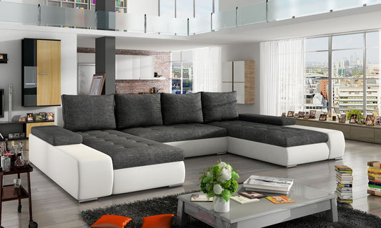 Corner Sleeper Sofa Marino 7 | size: Width: 363cm, Height: 88cm, Depth: 53cm | color: Sawana/Soft | image: 1 | variant: 1016096