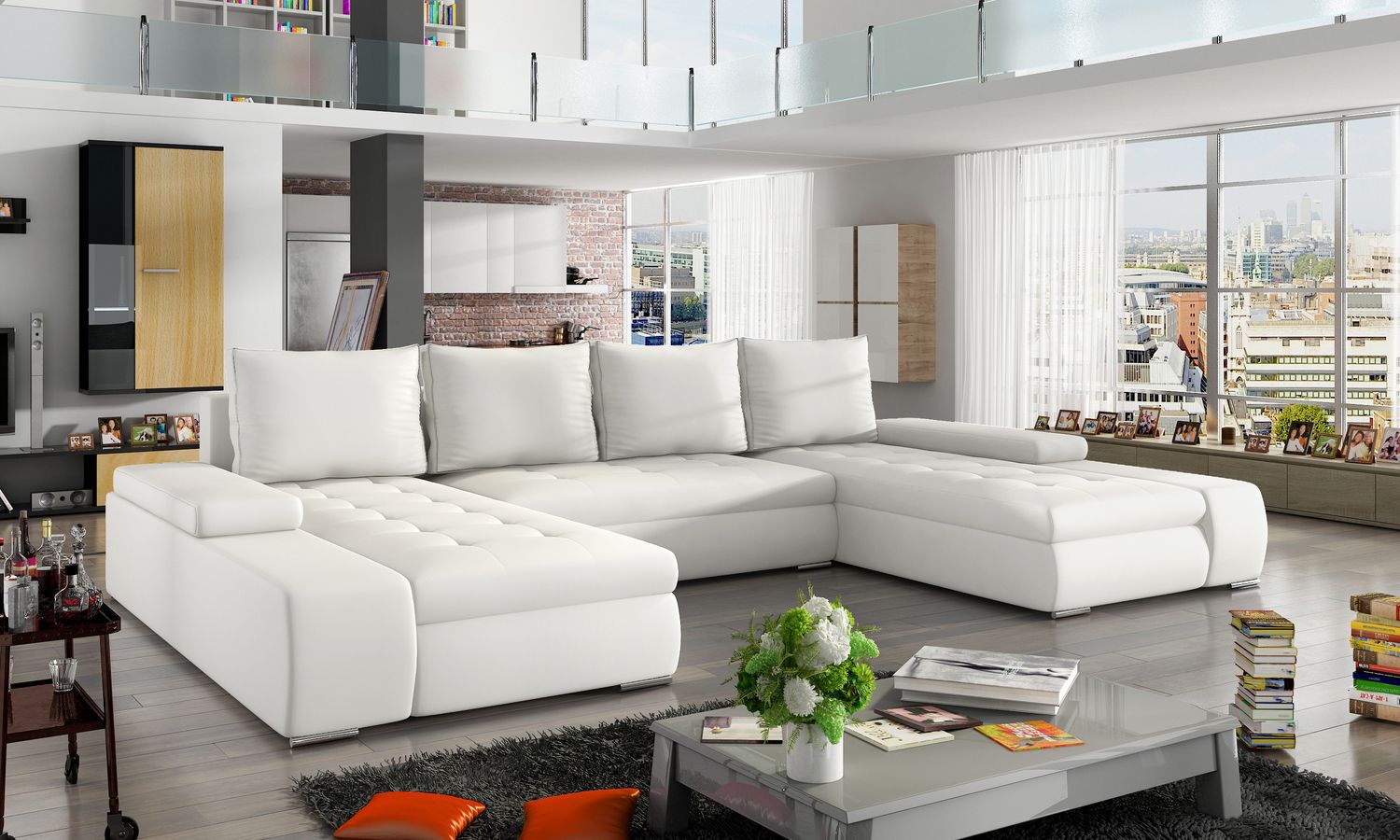 Corner Sleeper Sofa Marino 9 | size: Width: 363cm, Height: 88cm, Depth: 53cm | color: Soft | image: 1 | variant: 1016098