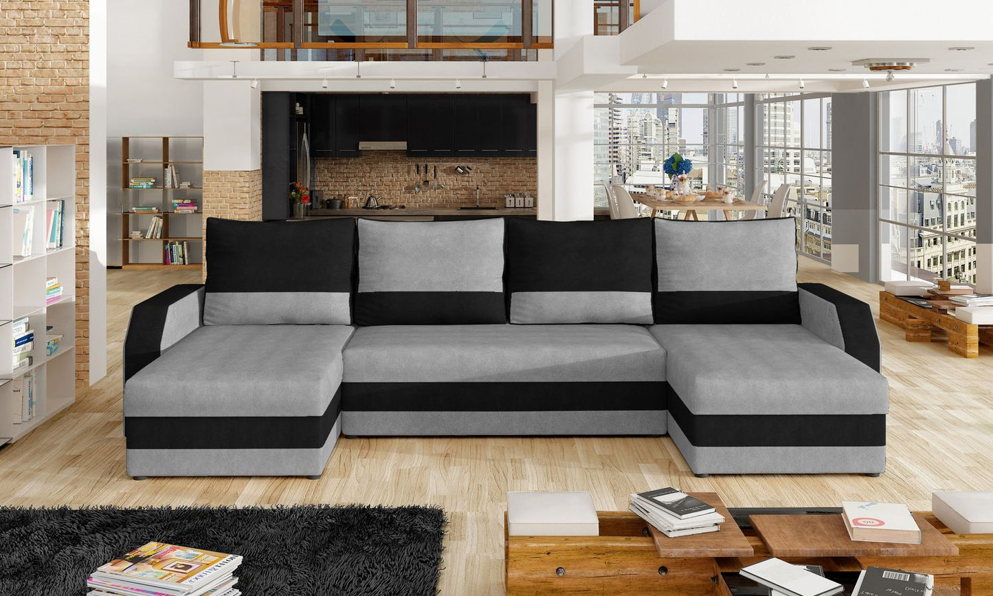 Corner Sleeper Sofa Marion 5 | size: Width: 307cm, Height: 85cm, Depth: 52cm | color: Kronos/Paros | image: 1 | variant: 1016107