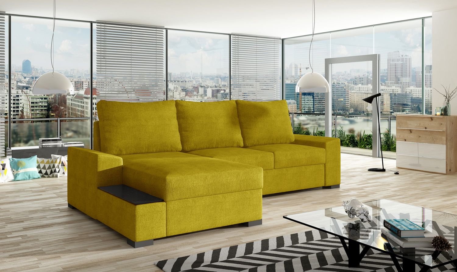 Corner Sleeper Sofa Market Harborough 7 | size: Width: 245cm, Height: 90cm, Depth: 165cm | color: Omega | image: 1 | variant: 1017140