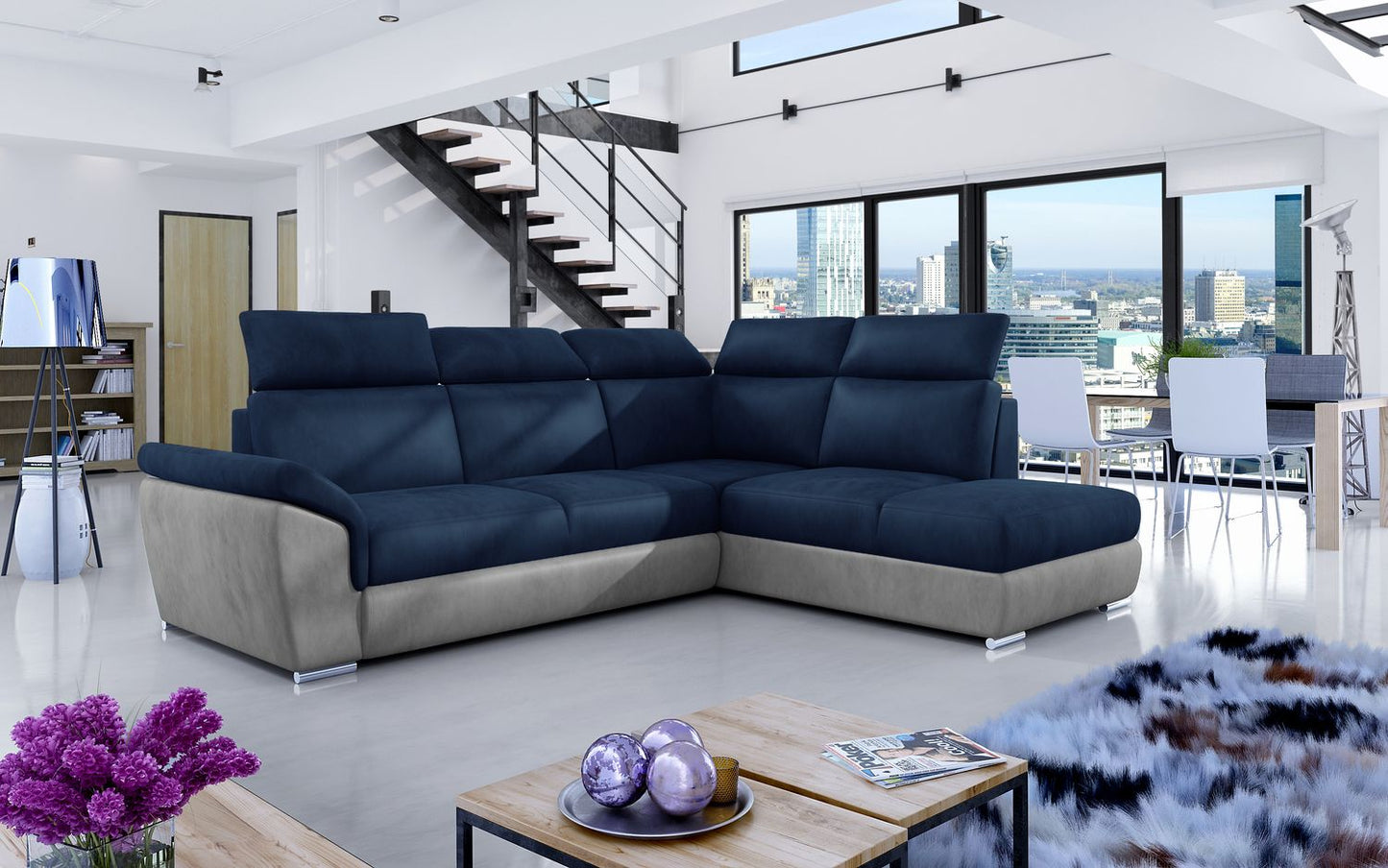 Corner Sleeper Sofa Melton Mowbray 25 | size: Width: 260cm, Height: 102cm, Depth: 60cm | color: Monolith | image: 1 | variant: 1016860