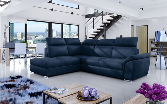Corner Sleeper Sofa Melton Mowbray 38 | size: Width: 260cm, Height: 102cm, Depth: 60cm | color: Blue | image: 1 | variant: 1016873