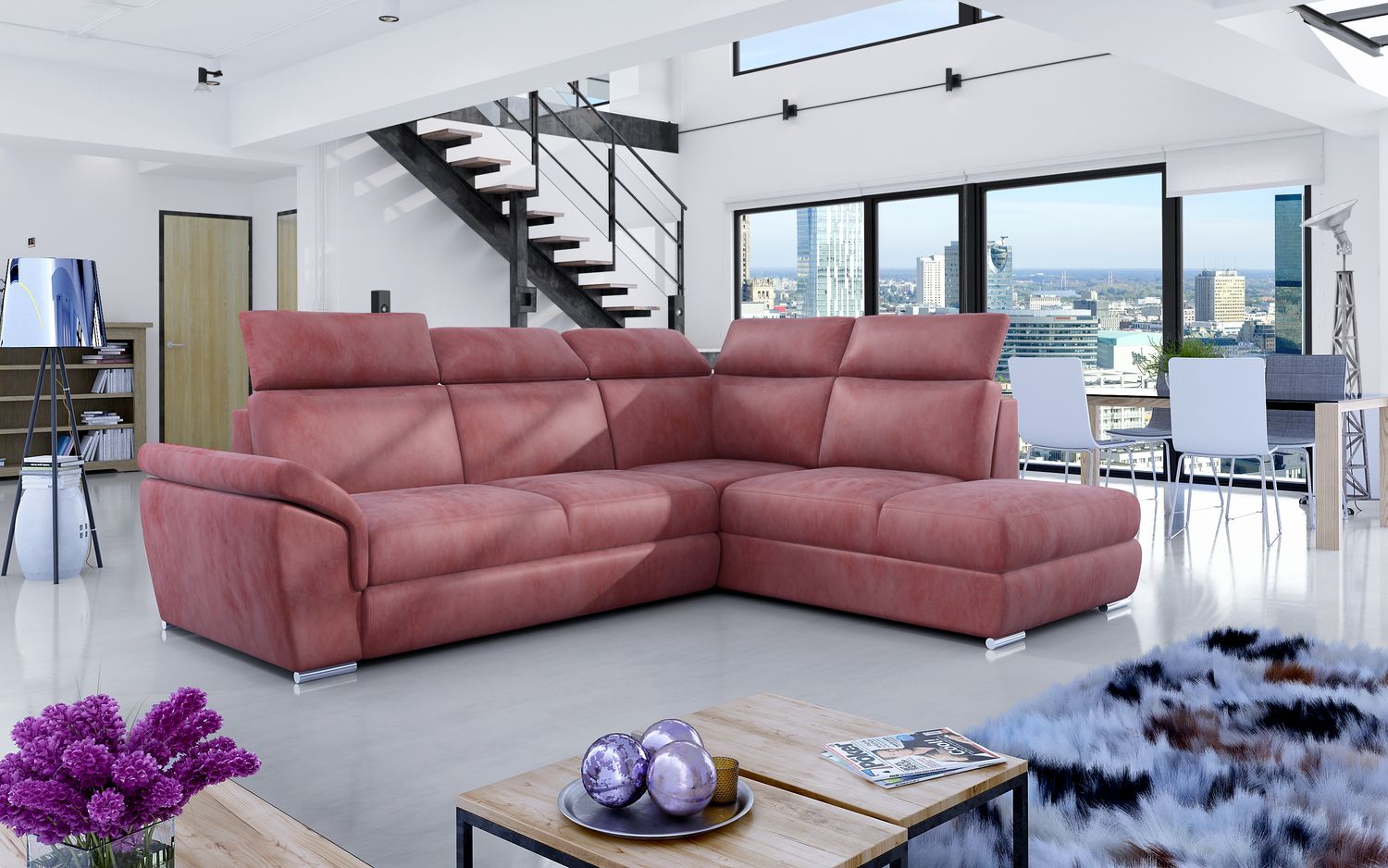 Corner Sleeper Sofa Melton Mowbray 8 | size: Width: 260cm, Height: 102cm, Depth: 60cm | color: Monolith | image: 1 | variant: 1016843