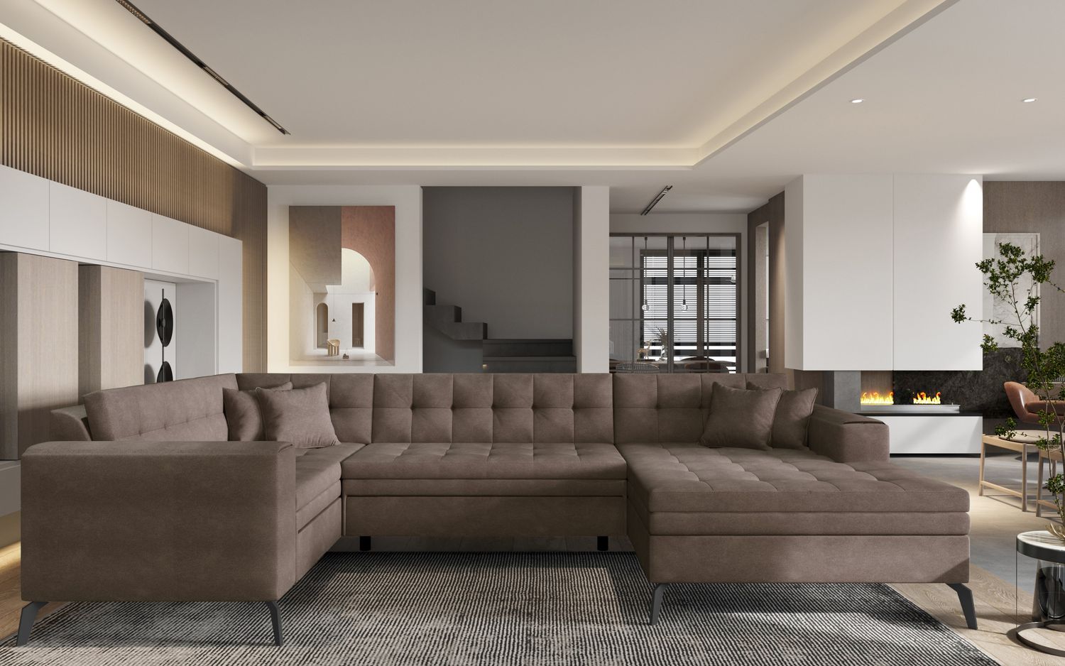 Corner Sleeper Sofa Montez 25 | size: Width: 340cm, Height: 93cm, Depth: 180cm | color: Poco | image: 1 | variant: 1014924