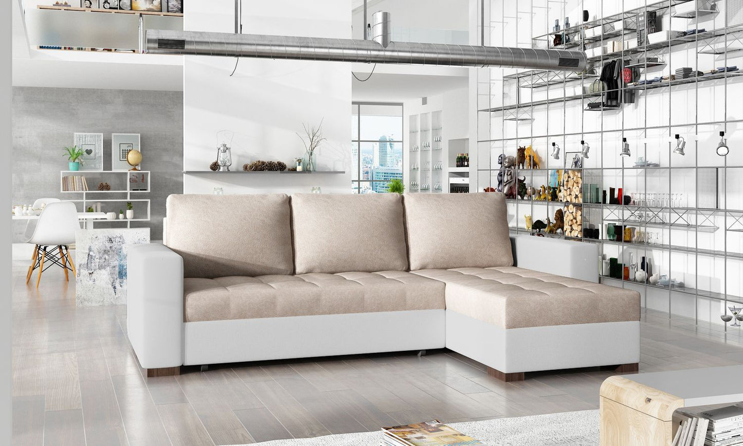 Corner Sleeper Sofa Newark 18 | size: Width: 237cm, Height: 90cm, Depth: 57cm | color: Dora/Soft | image: 1 | variant: 1016177