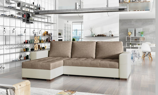 Corner Sleeper Sofa Newark 2 | size: Width: 237cm, Height: 90cm, Depth: 57cm | color: Sawana/Soft | image: 1 | variant: 1016161