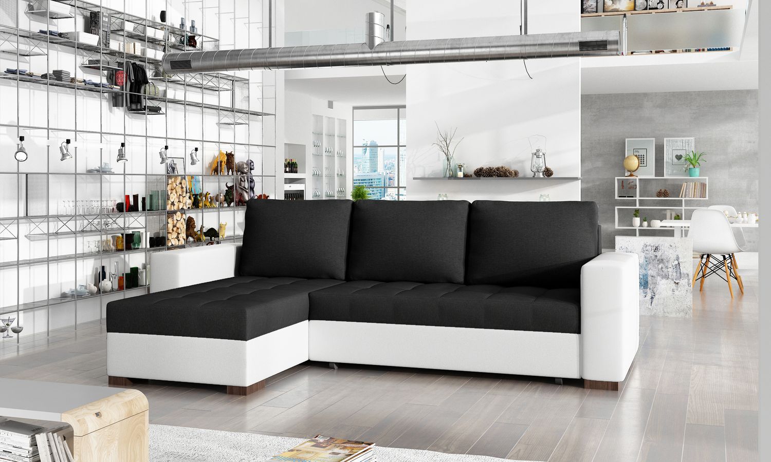 Corner Sleeper Sofa Newark 7 | size: Width: 237cm, Height: 90cm, Depth: 57cm | color: Sawana/Soft | image: 1 | variant: 1016166