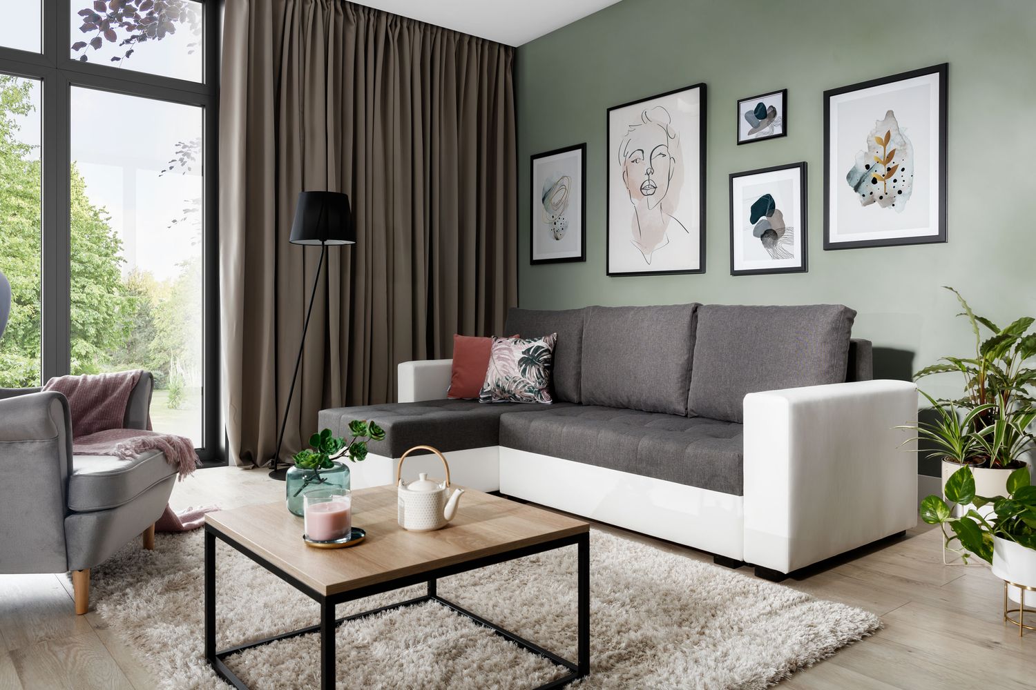 Corner Sleeper Sofa Newark | size: Width: 237cm, Height: 90cm, Depth: 57cm | color: Sawana/Soft | image: 1 | variant: 1016159