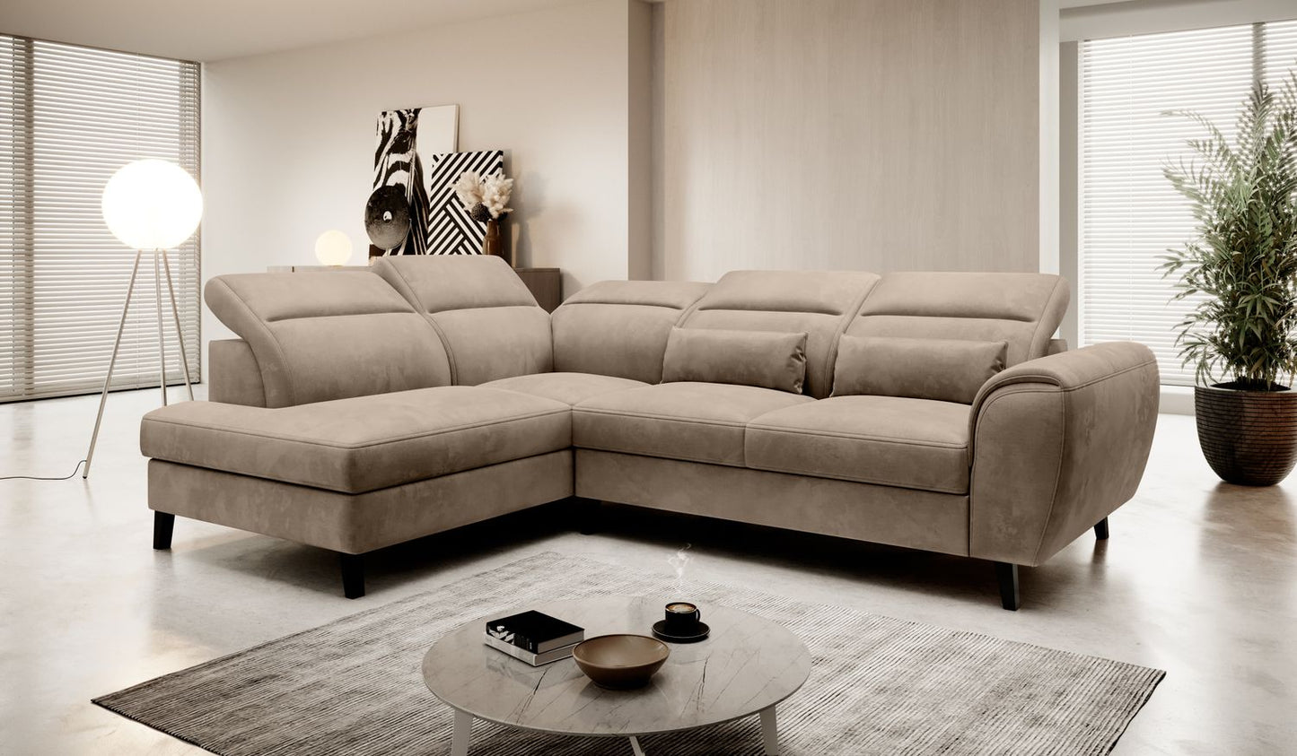 Corner Sleeper Sofa Noble 23 | size: Width: 255cm, Height: 100cm, Depth: 201cm | color: Nube | image: 1 | variant: 1015074