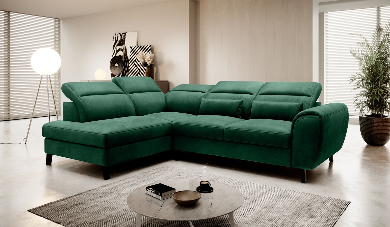 Corner Sleeper Sofa Noble 32 | size: Width: 255cm, Height: 100cm, Depth: 201cm | color: Nube | image: 1 | variant: 1015083