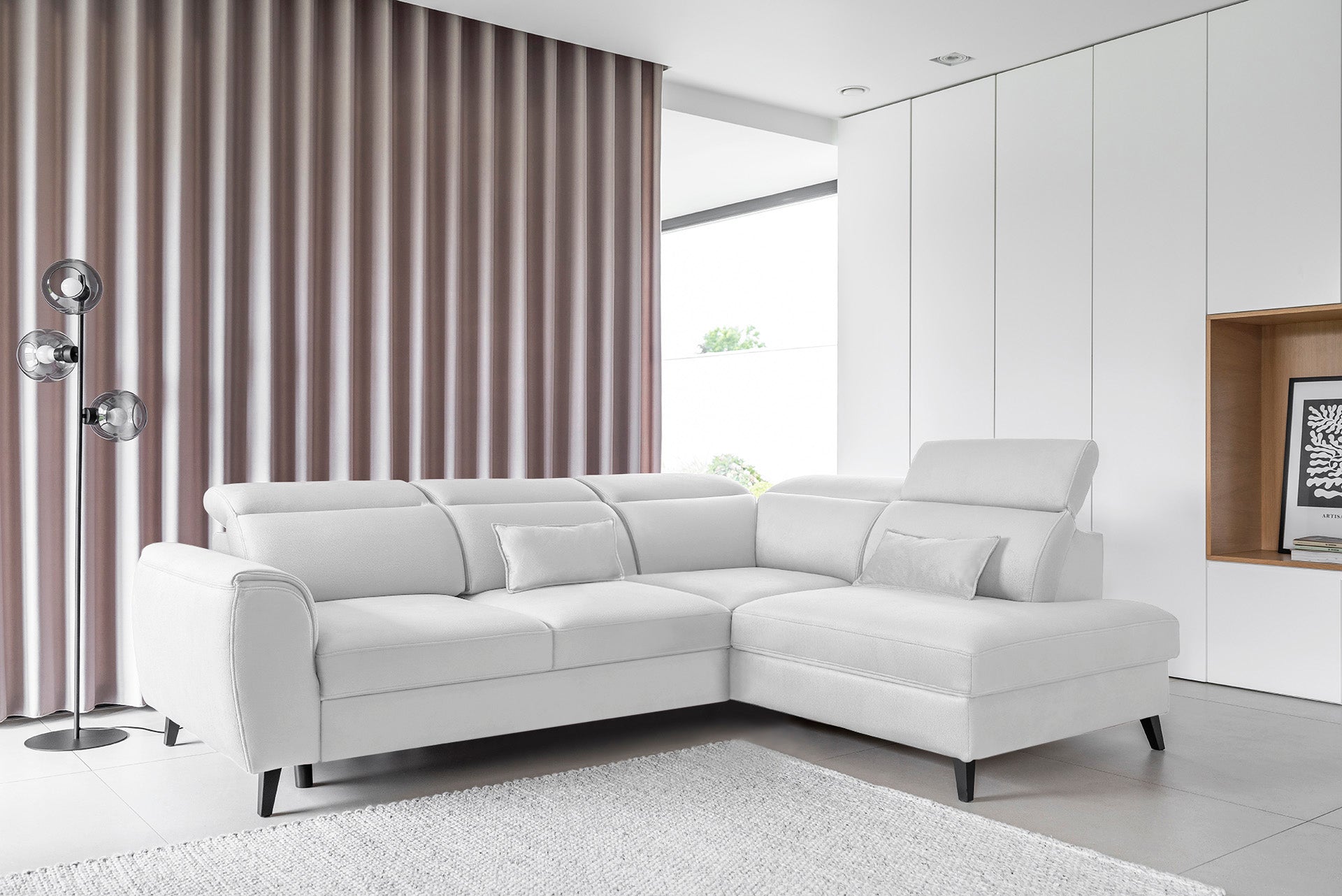 Corner Sleeper Sofa Noble 43 | size: Width: 255cm, Height: 100cm, Depth: 201cm | color: Savoi | image: 1 | variant: 1015094