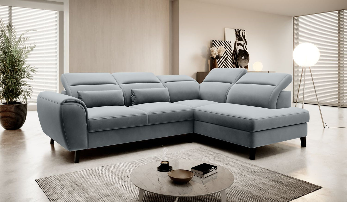 Corner Sleeper Sofa Noble 50 | size: Width: 255cm, Height: 100cm, Depth: 201cm | color: Velvetmat | image: 1 | variant: 1015101