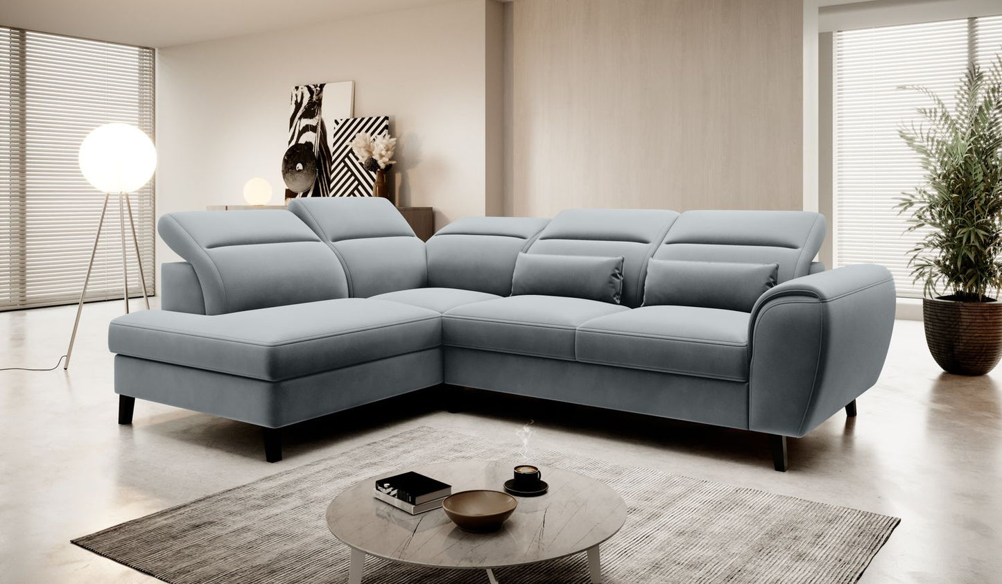 Corner Sleeper Sofa Noble 7 | size: Width: 255cm, Height: 100cm, Depth: 201cm | color: Velvetmat | image: 1 | variant: 1015058