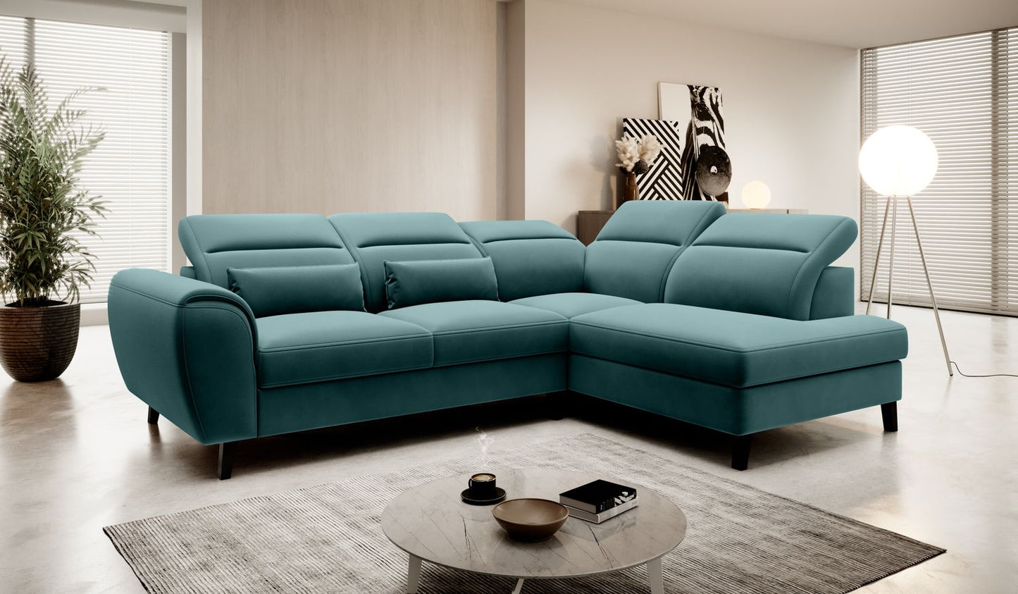 Corner Sleeper Sofa Noble 77 | size: Width: 255cm, Height: 100cm, Depth: 201cm | color: Velvetmat | image: 1 | variant: 1015128