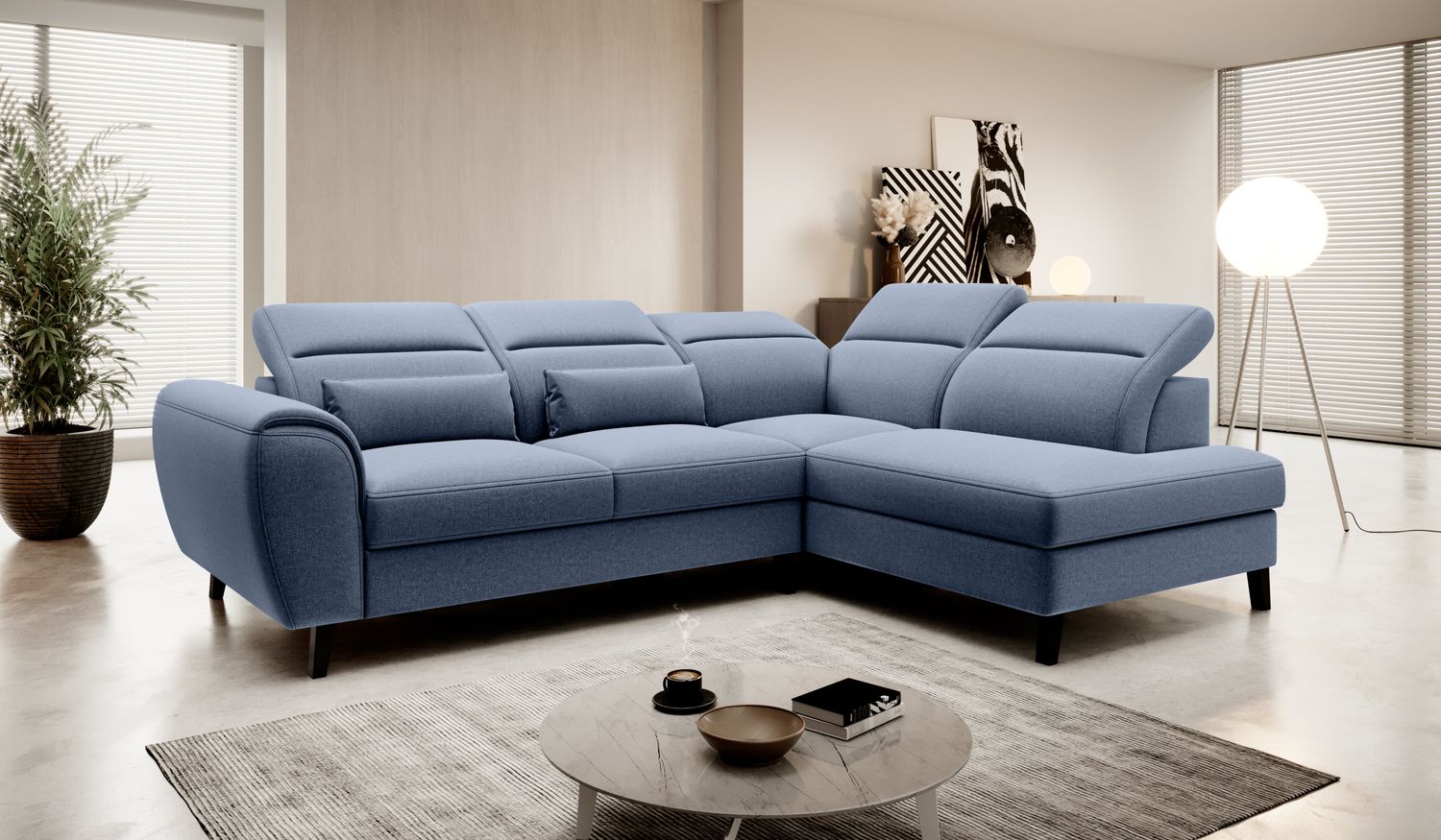 Corner Sleeper Sofa Noble 79 | size: Width: 255cm, Height: 100cm, Depth: 201cm | color: Gojo | image: 1 | variant: 1015130