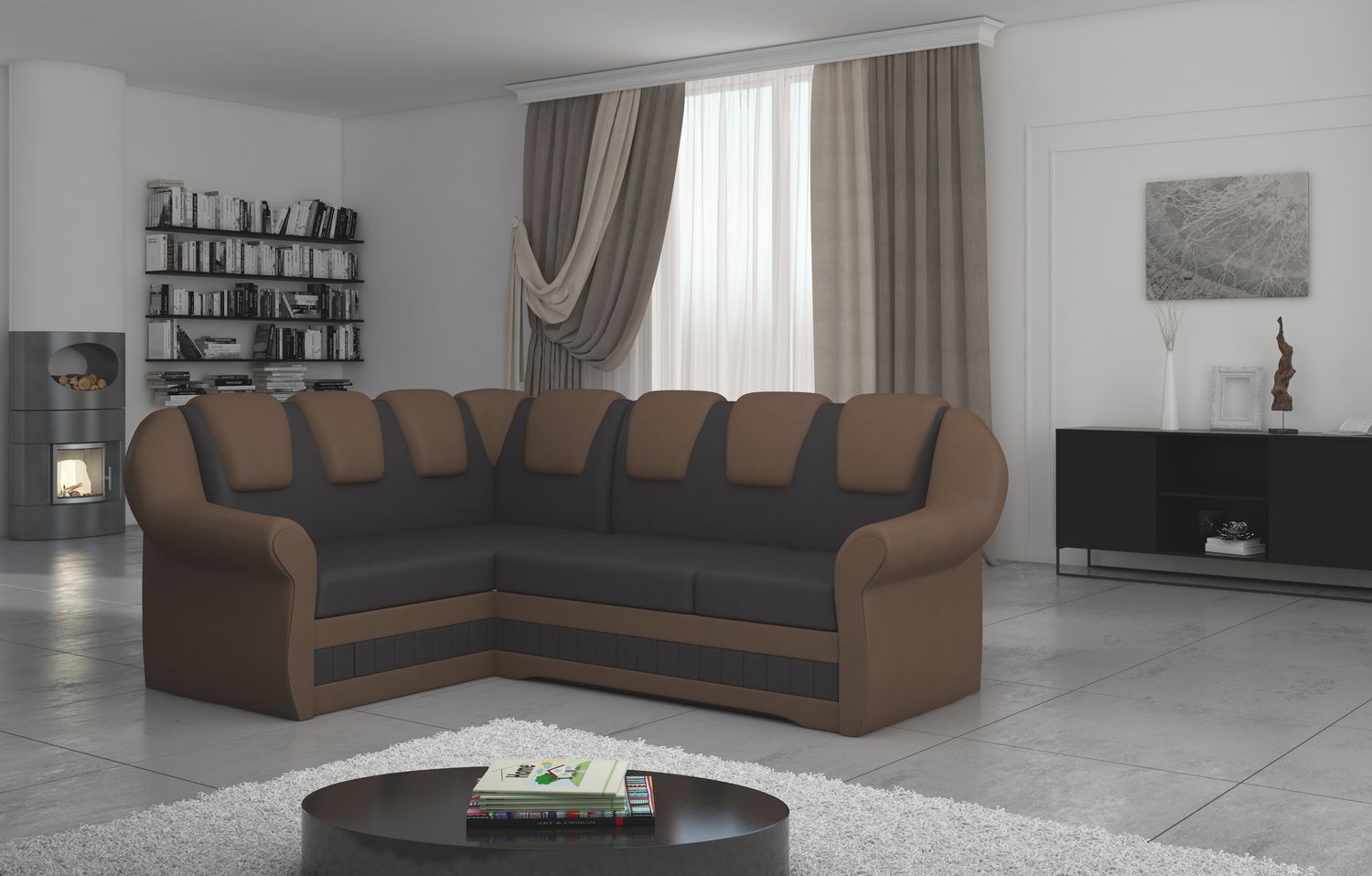 Corner Sleeper Sofa Oakham 6 | size: Width: 243cm, Height: 105cm, Depth: 55cm | color: Soft | image: 1 | variant: 1016770