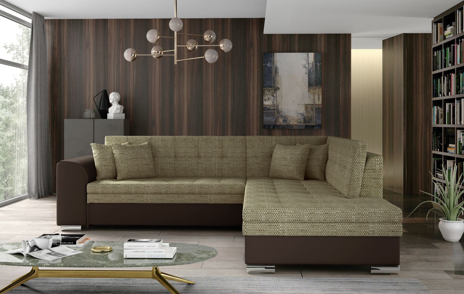 Corner Sleeper Sofa Pieretta 50 | size: Width: 260cm, Height: 80cm, Depth: 58cm | color: Berlin/Soft | image: 1 | variant: 1016334