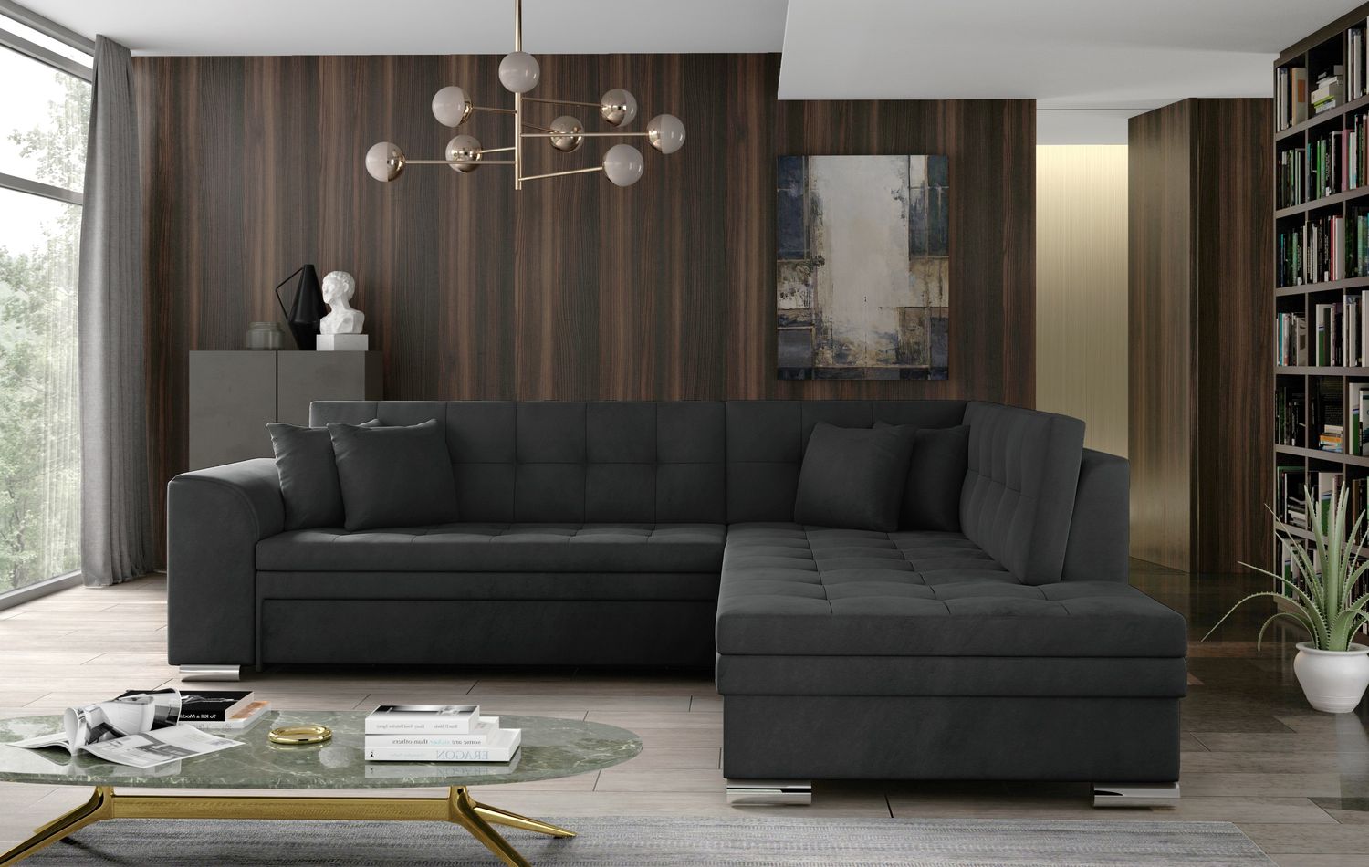 Corner Sleeper Sofa Pieretta 67 | size: Width: 260cm, Height: 80cm, Depth: 58cm | color: Paros | image: 1 | variant: 1016351