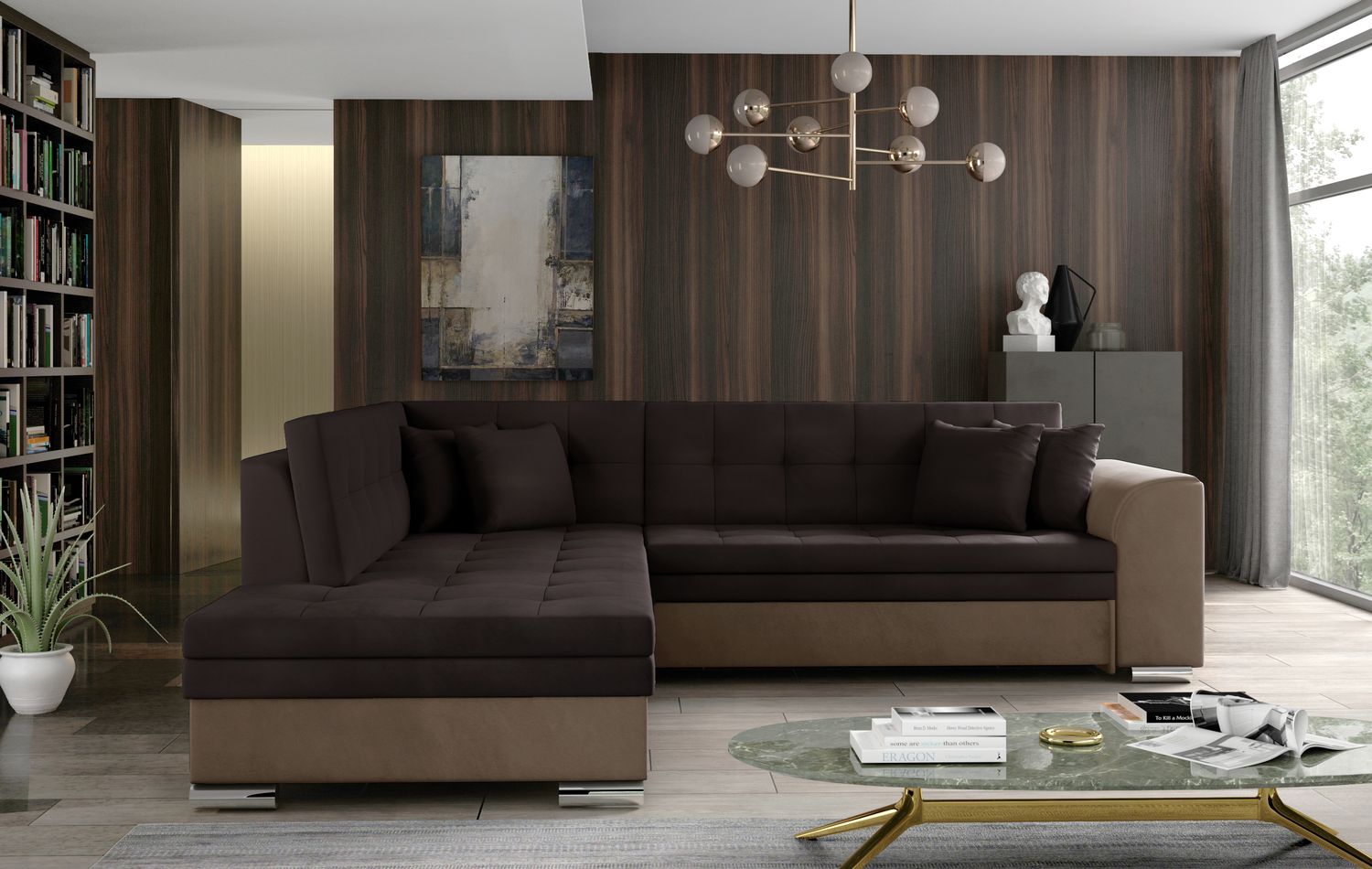 Corner Sleeper Sofa Pieretta 72 | size: Width: 260cm, Height: 80cm, Depth: 58cm | color: Monolith | image: 1 | variant: 1016356